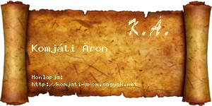 Komjáti Áron névjegykártya
