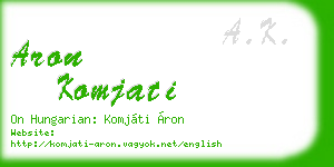 aron komjati business card